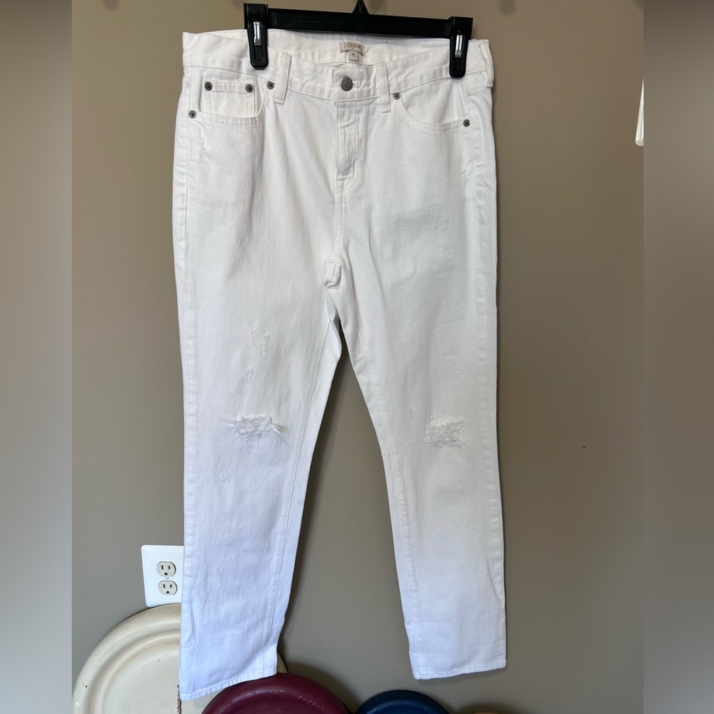 J. Crew distressed white Jean size 28